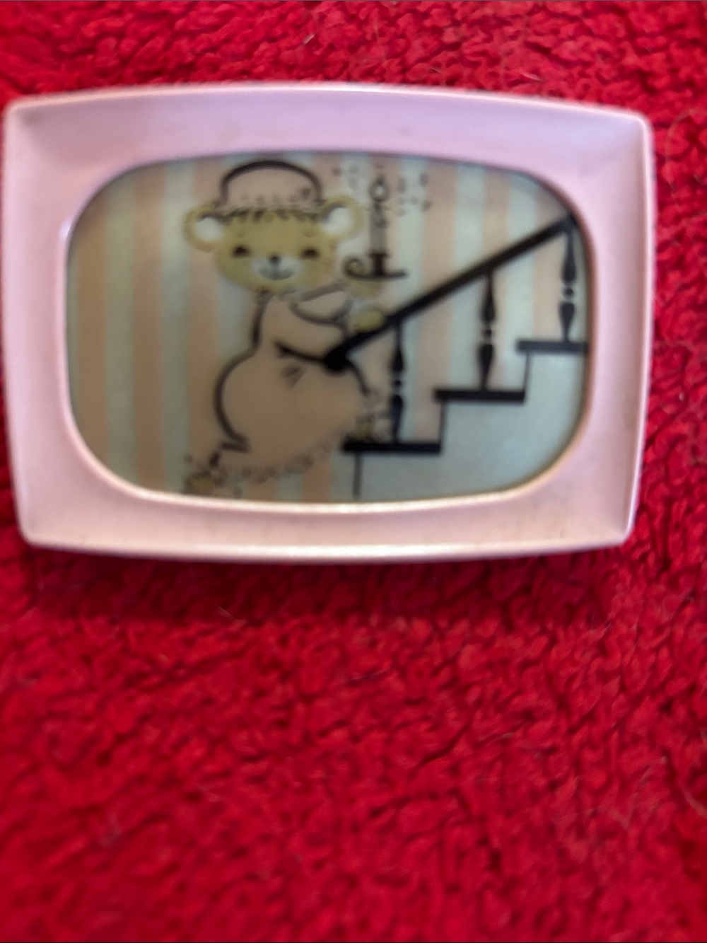 Pink plastic Nite-Lite with Bear Illustration